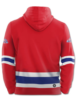 EWMDesign Danbury Trashers Hockey Hooded Sweatshirt with Faded Logo - Defunct Hockey Team - UHL Hockey Hoodie