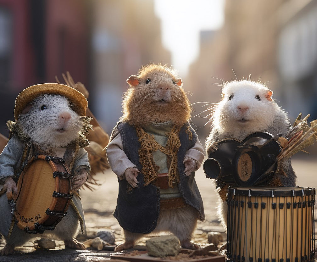 a band of guinea pigs, guinea pig trio