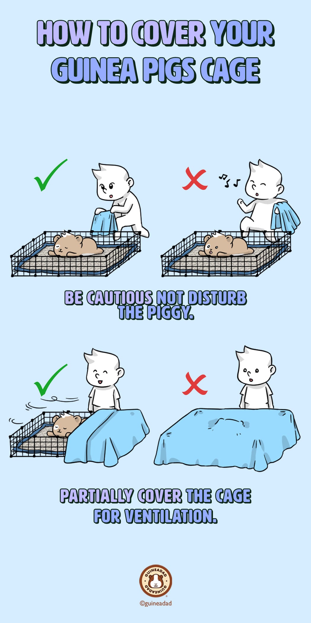 Can I cover my guinea pig's cage?