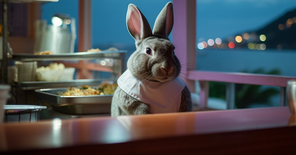 bunny at a restaurant