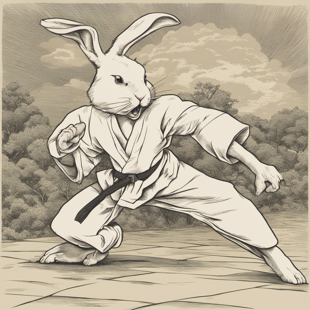 Rabbit Karate, Rabbit aikido, rabbit karate master, rabbit martial artist, rabbit sensei