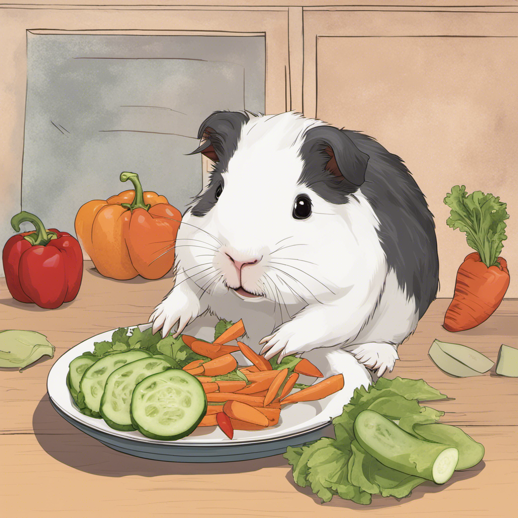 Guinea pigs thrive on lettuce, bell peppers, cucumbers, and carrots