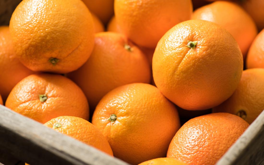 Gathered oranges for guinea pigs to eat