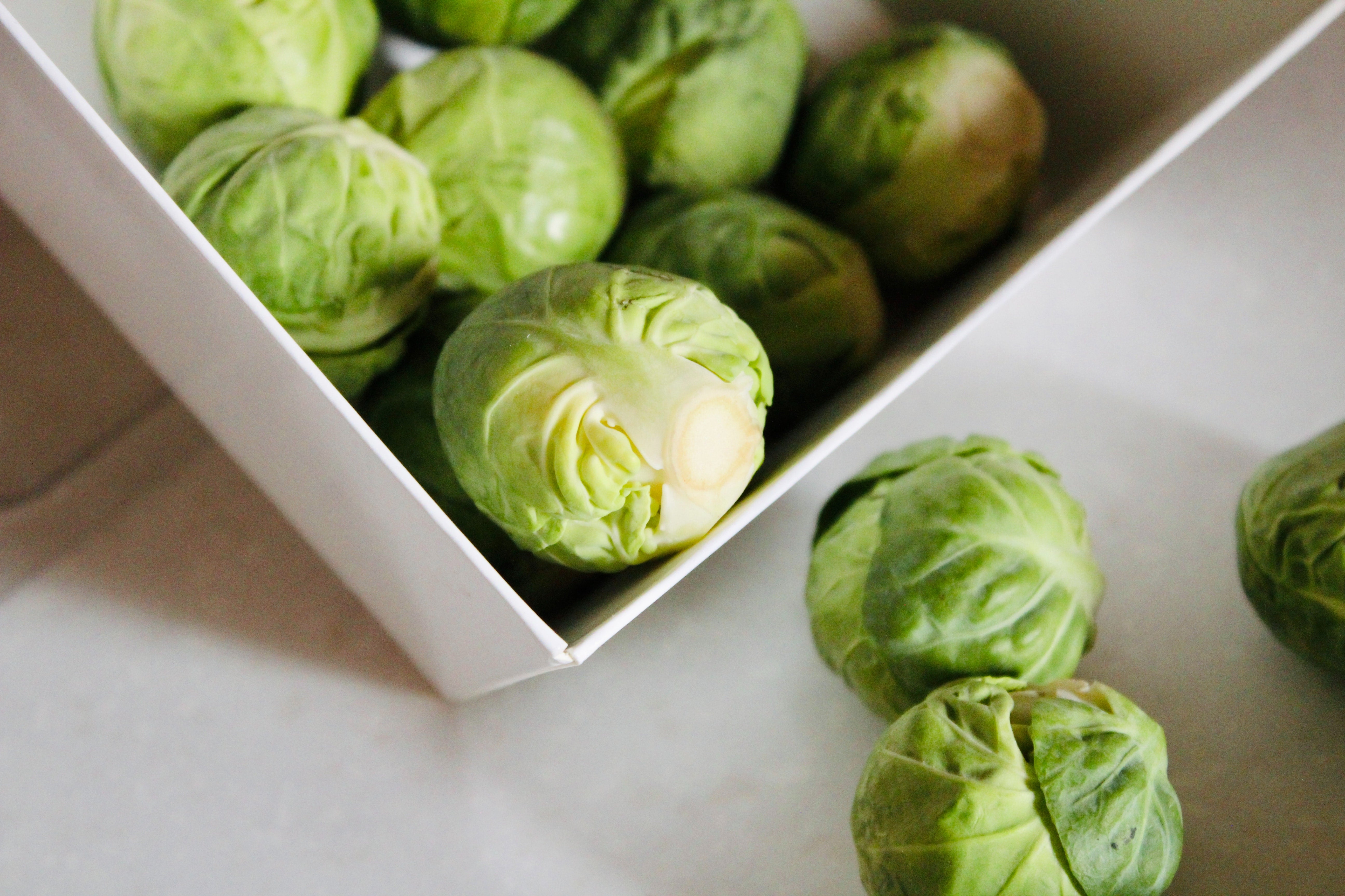 Gathered brussels sprouts for guinea pigs to eat
