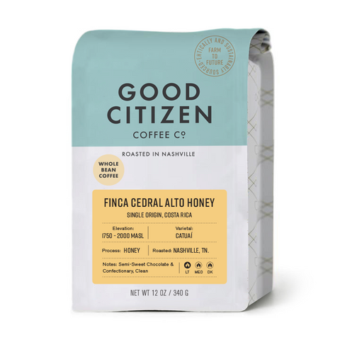 Good Citizen Coffee - Finca Cedra Alto Honey Coffee Bag on white background