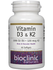 Bioclinic Naturals - Vitamin D3 & K2 60 gels