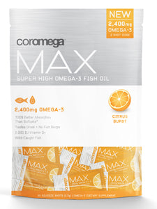 Coromega - Max Super High Omega-3 Citrus 60 shots