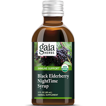 Gaia Herbs - Black Elderberry Nighttime Syrup 3 oz