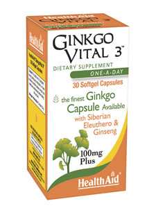 Health Aid America - Ginkgo Vital 3 100 mg 30 caps