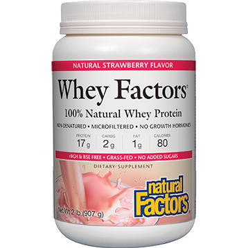 Natural Factors - Whey Factors Powder Mix Strawberry 2 lbs