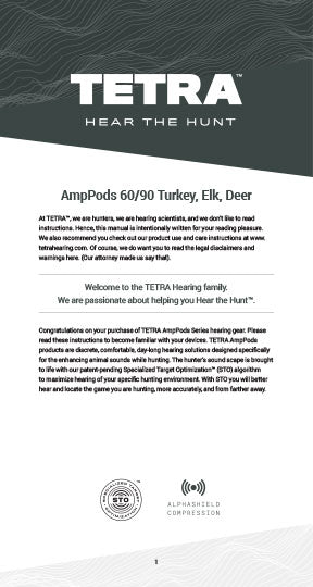 Download the AmpPods 60/90 Turkey, Elk, Deer Product Manual