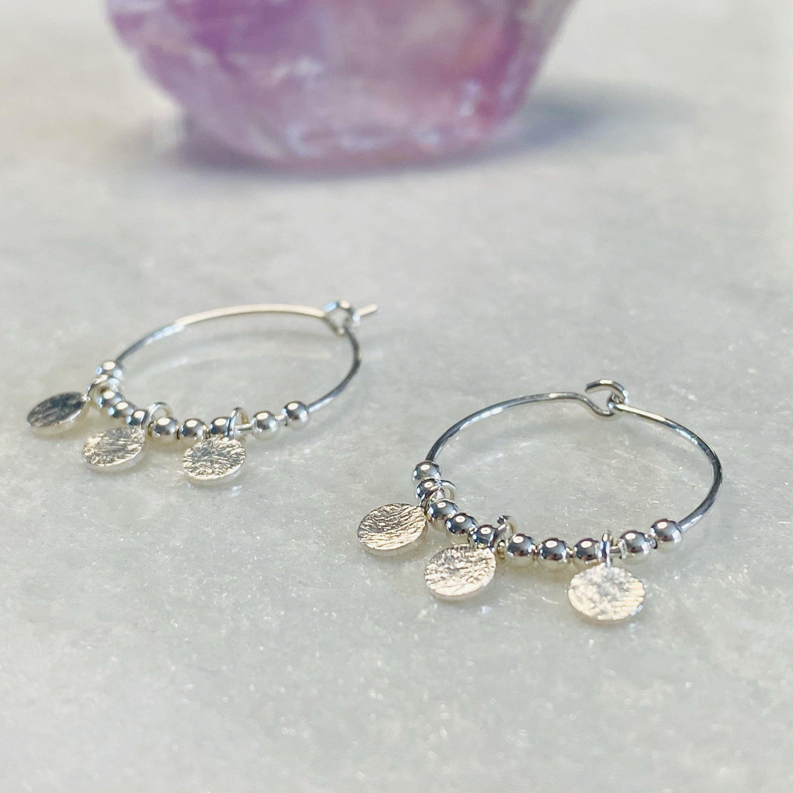 silver boho hoop earrings