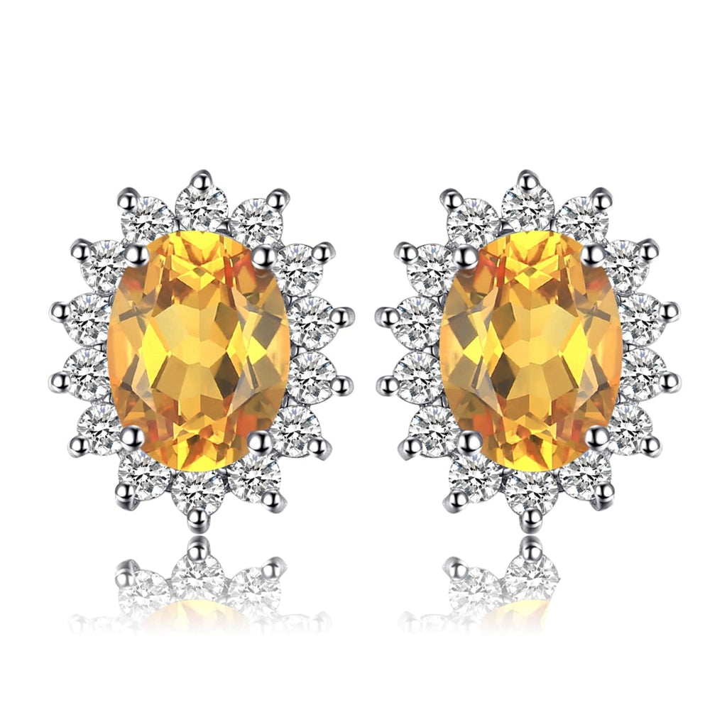 Earrings for Girls and Women with Yellow Citrine Gems