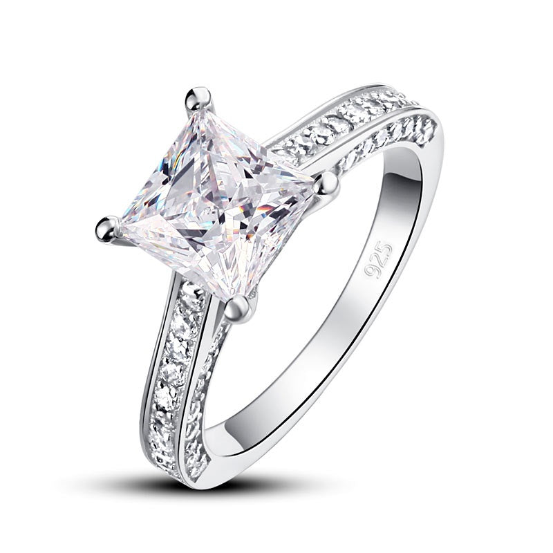 Princess Cut gesimuleerde diamanten ring