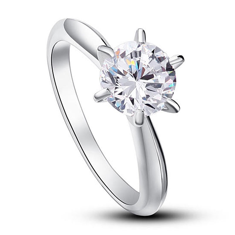 Solitaire Simulated Diamond Ring