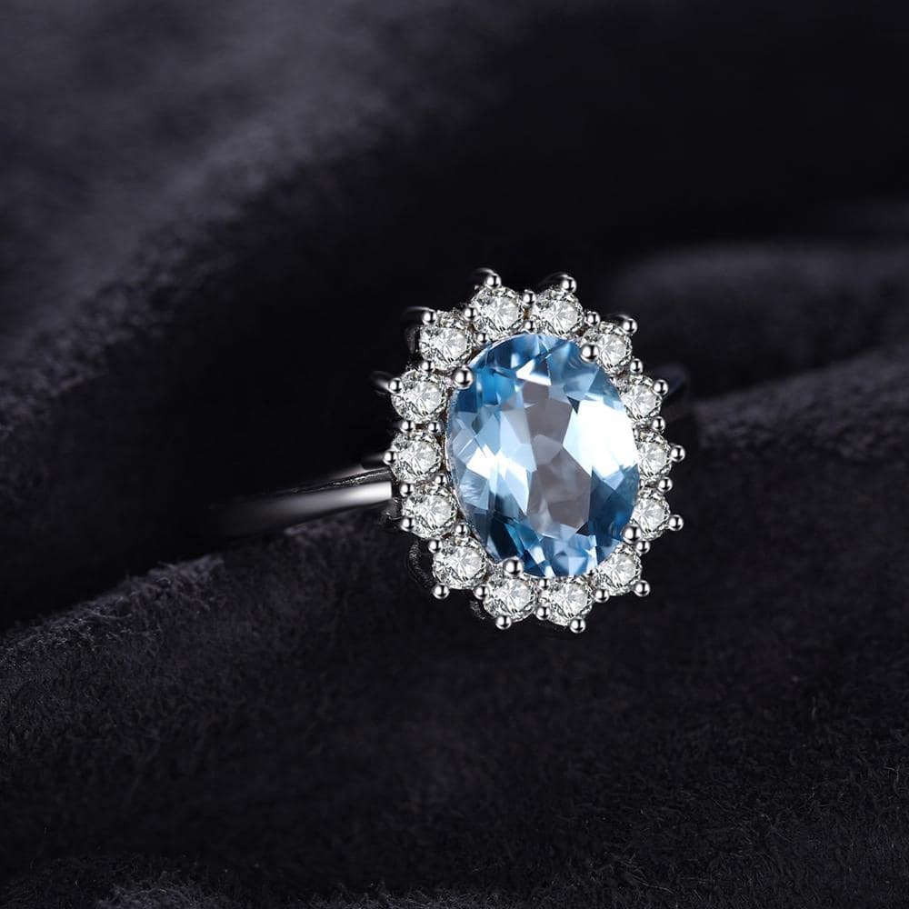 Comprar anillo de topacio con gema azul