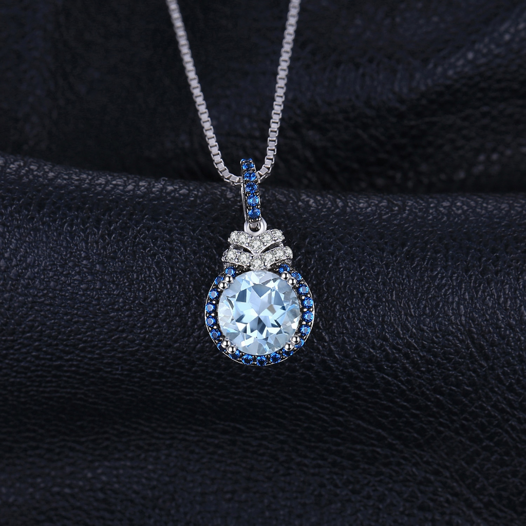 Blue Topaz Necklace with Blue Gemstone