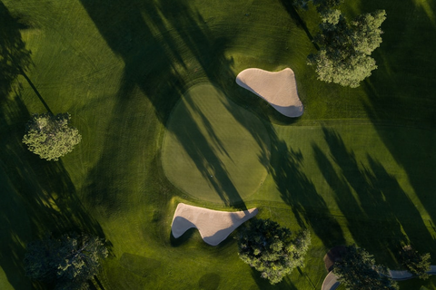 Aerial shot of a golf course