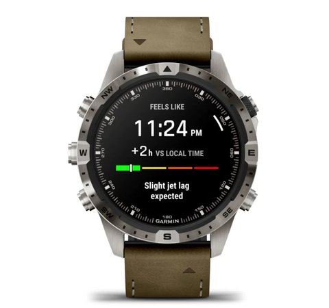 The Garmin MARQ Adventurer showing local time