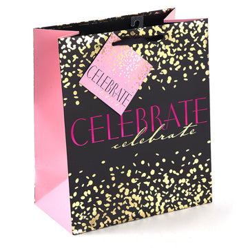 Black and Pink Happy Birthday Gift Bag