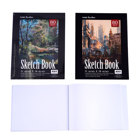 Bulk Sketch Books, w/pocket, 11x8.5, 60# paper, white, 100 Sheets