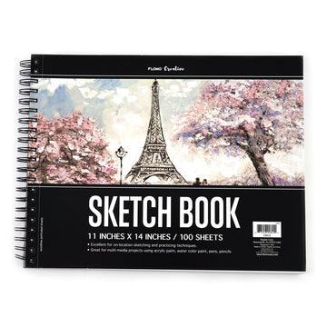 100 Sht/200 Page Sketchbook 9X12, W/12Pk Gel Pens, Hot Stamp Good Mood