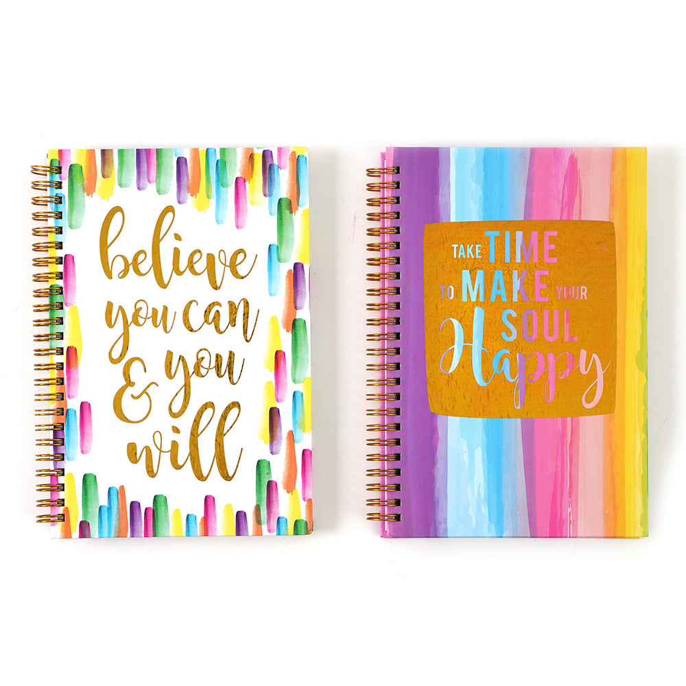 ''100 SHEET Hard Cover Journal Rainbow Soul, Hot Stamp, 8.5'''' X 5.75'''', 2 Designs''