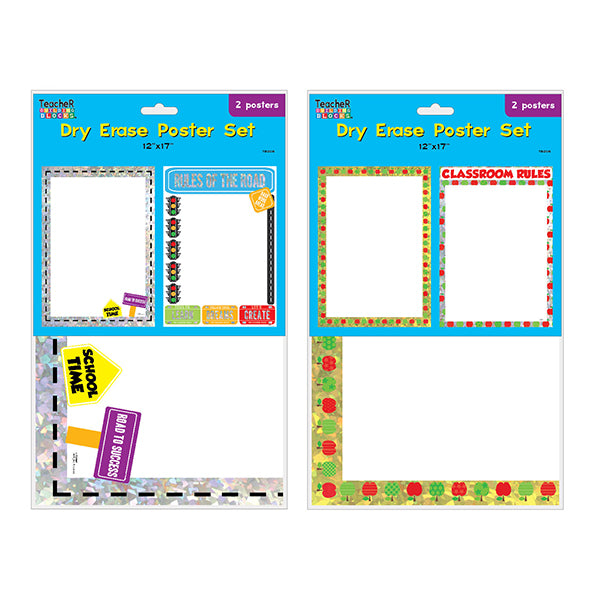 ''2Ct Hologram Dry Erase Class Rules POSTER, 12'''' X 17'''', 2 Assortments''