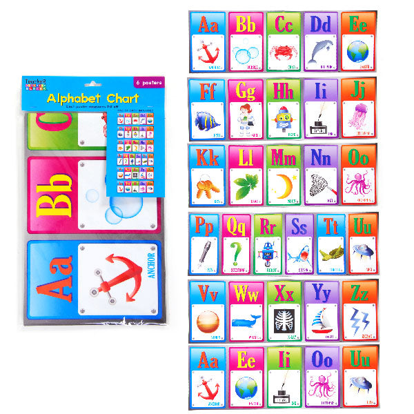 ''Alphabet Chart, 2 Designs As Robot & Dino Assorted, 24'''' X 8''''''