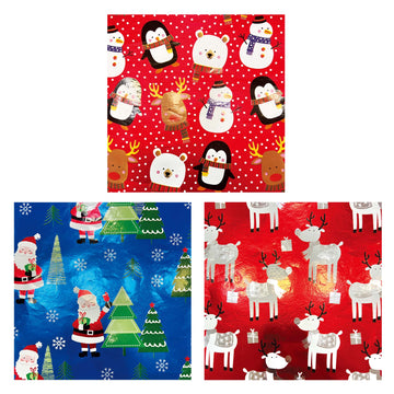 25 Sqft Christmas Happy Holiday Kraft Hot Stamp Gift Wrap, 2 Core, 30