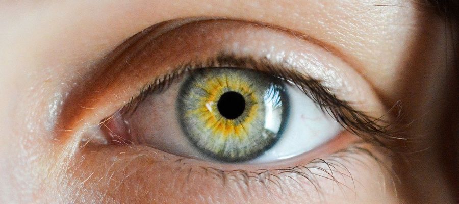 closeup of dry human eye