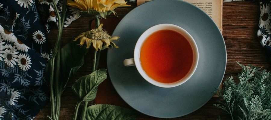 cup of tea seen from above