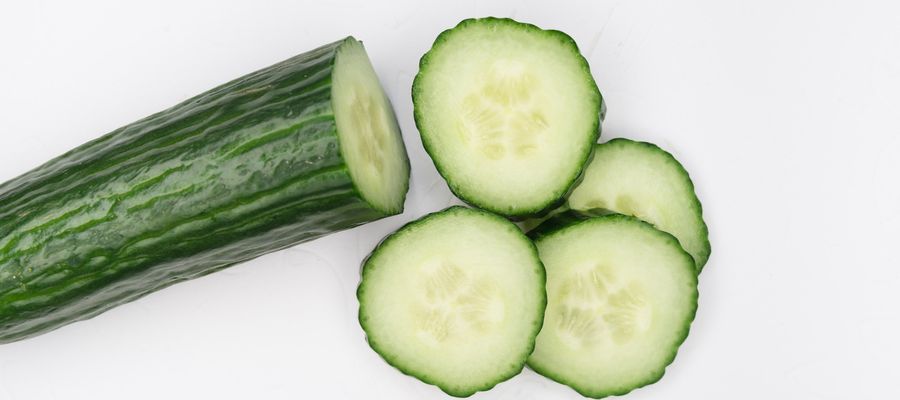 cucumber slices on a white background