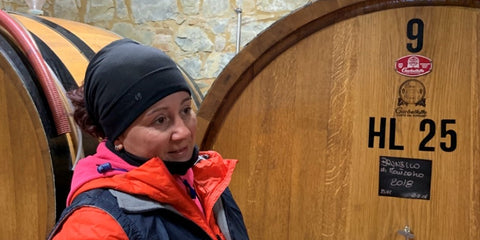 Jessica Pelligrini owner and winemaker at Fattoria del Pino in Montalcino, Tuscany, Toscana making boutique Brunello di Montalcino, Rosso di Montalcino and a small amount of Sangiovese Toscana IGT