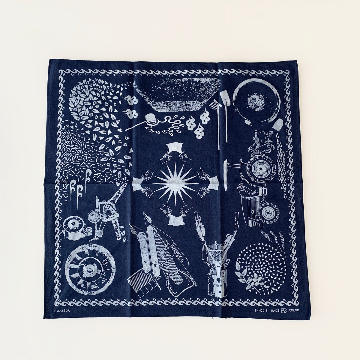 BUAISOU: Anniversary Sukumo Natural Indigo Hand-Dyed Selvedge Bandana ...