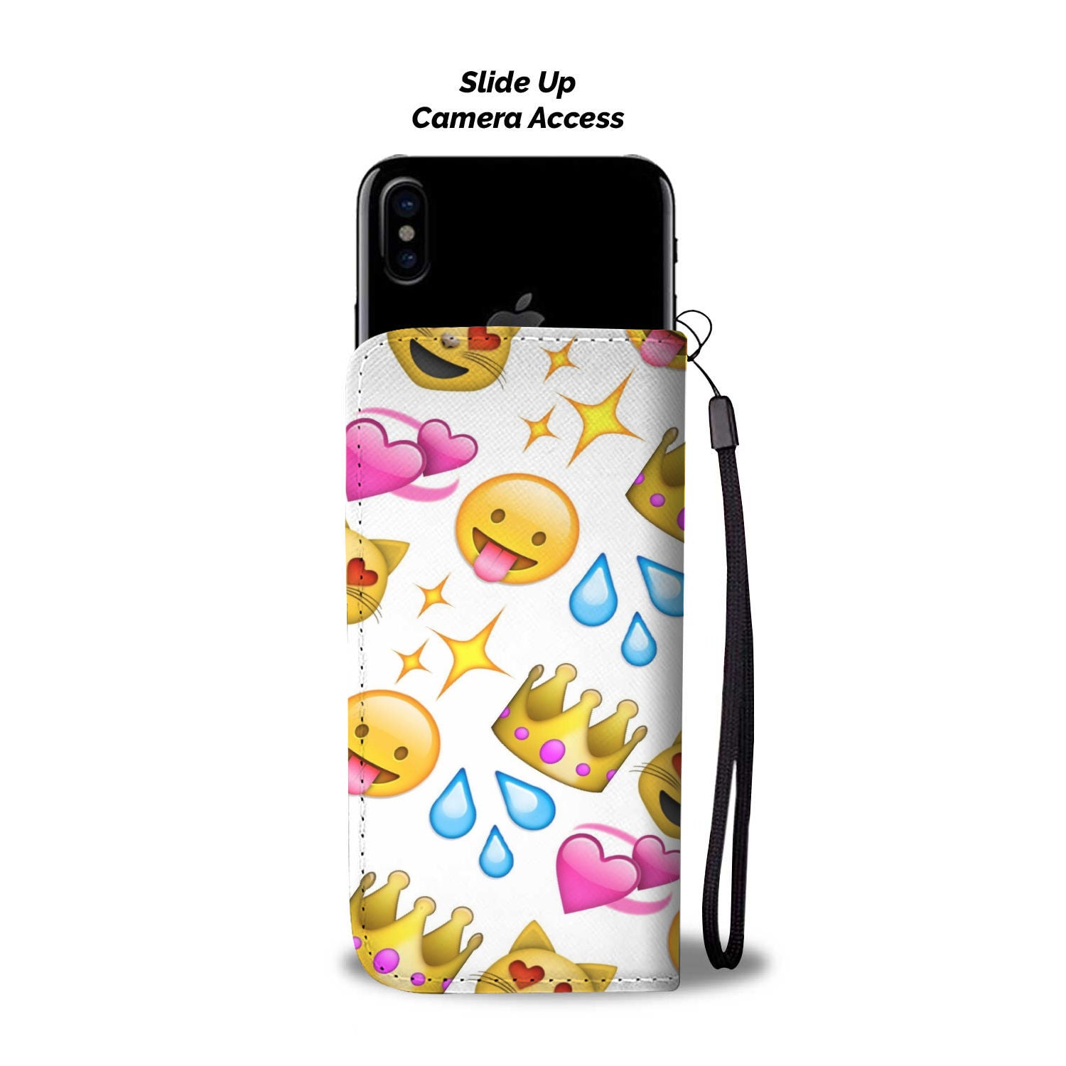 Emoji Love Cell Phone Leather Wallet Case B Inspired Boutique