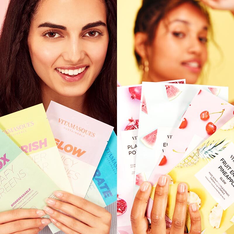 Vitamasques Juicy and Biodegradable Collections feature sustainable sheet masks that are vegan-friendly