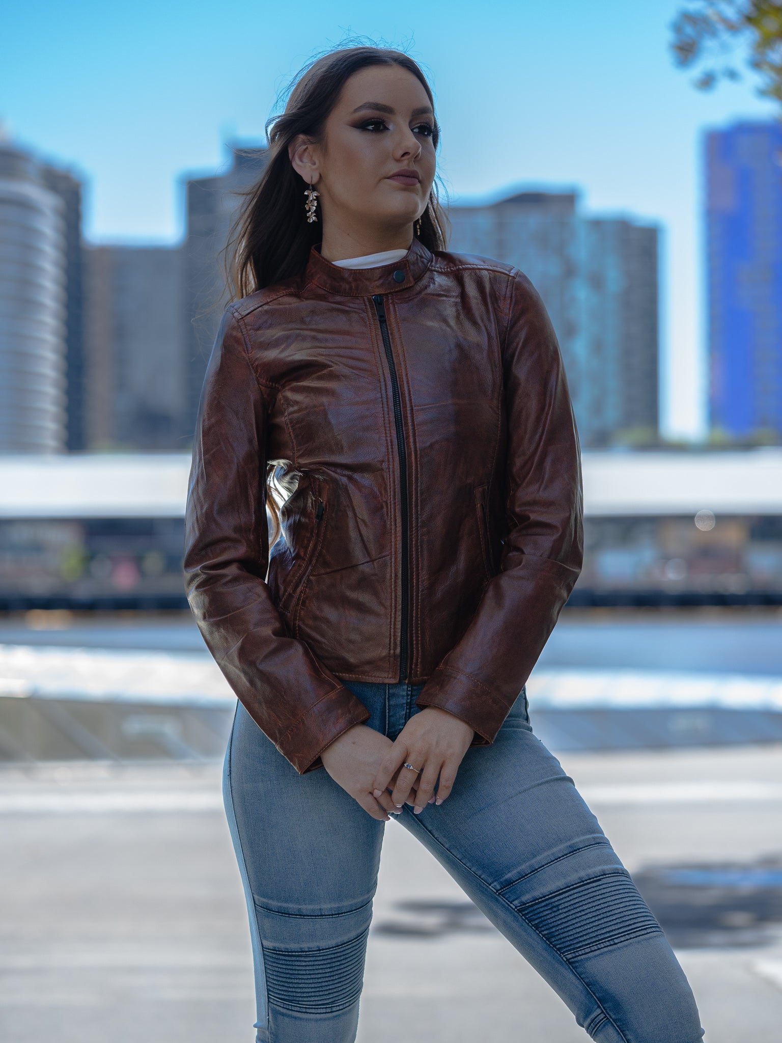 Danica Brown Leather Jacket – Sculpt Leather Jackets