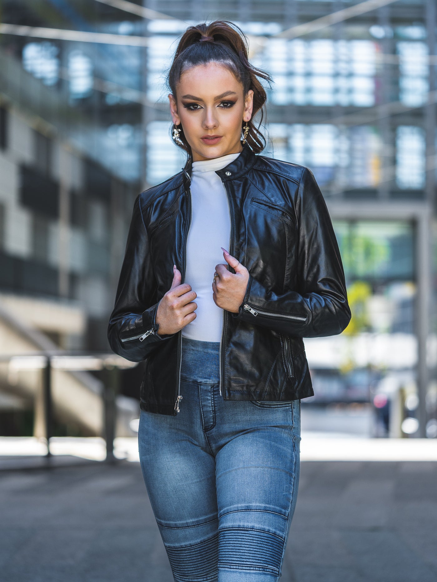 Aldina Black Leather Jacket