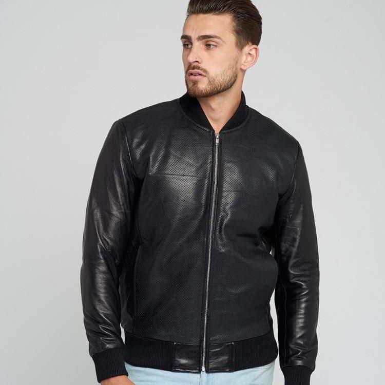 Slim Fit Perforated Leather Jacket – Sculpt Leather Jackets