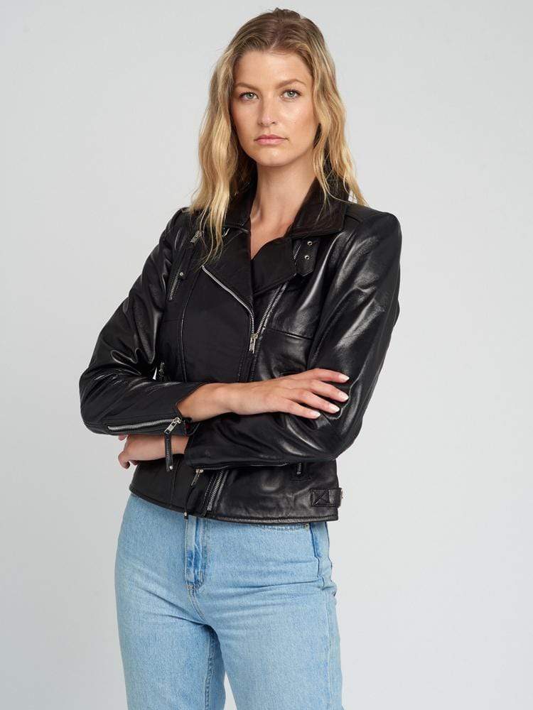 Cathy Black Leather Jacket – Sculpt Leather Jackets