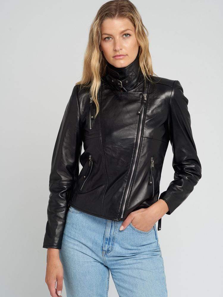 Cathy Black Leather Jacket – Sculpt Leather Jackets