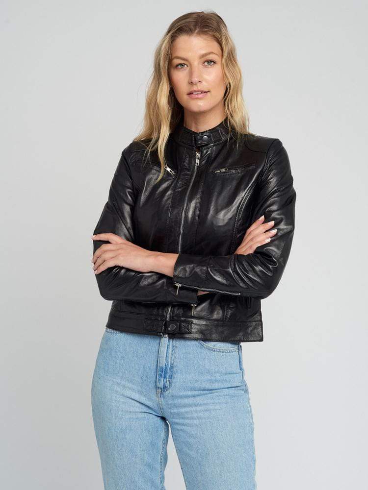 Eliza Black Leather Jacket – Sculpt Leather Jackets