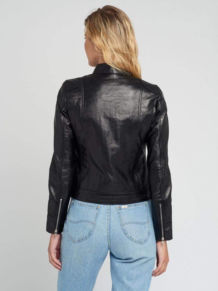 Eliza Black Leather Jacket – Sculpt Leather Jackets