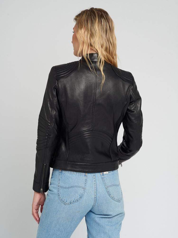 Kathleen Quilted Shoulder Leather Jacket – Sculpt Leather Jackets