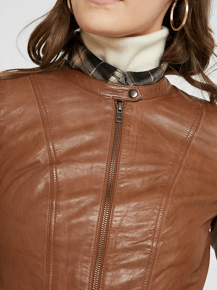 Sarah Brown Leather Jacket