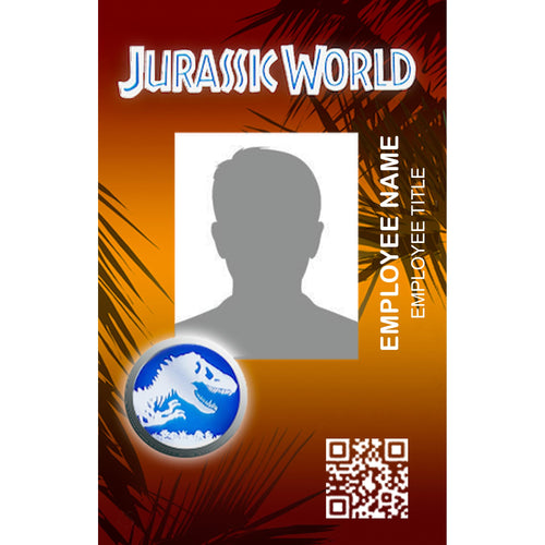 Jurassic World Employee ID Badge Custom With Your Photo Cosology