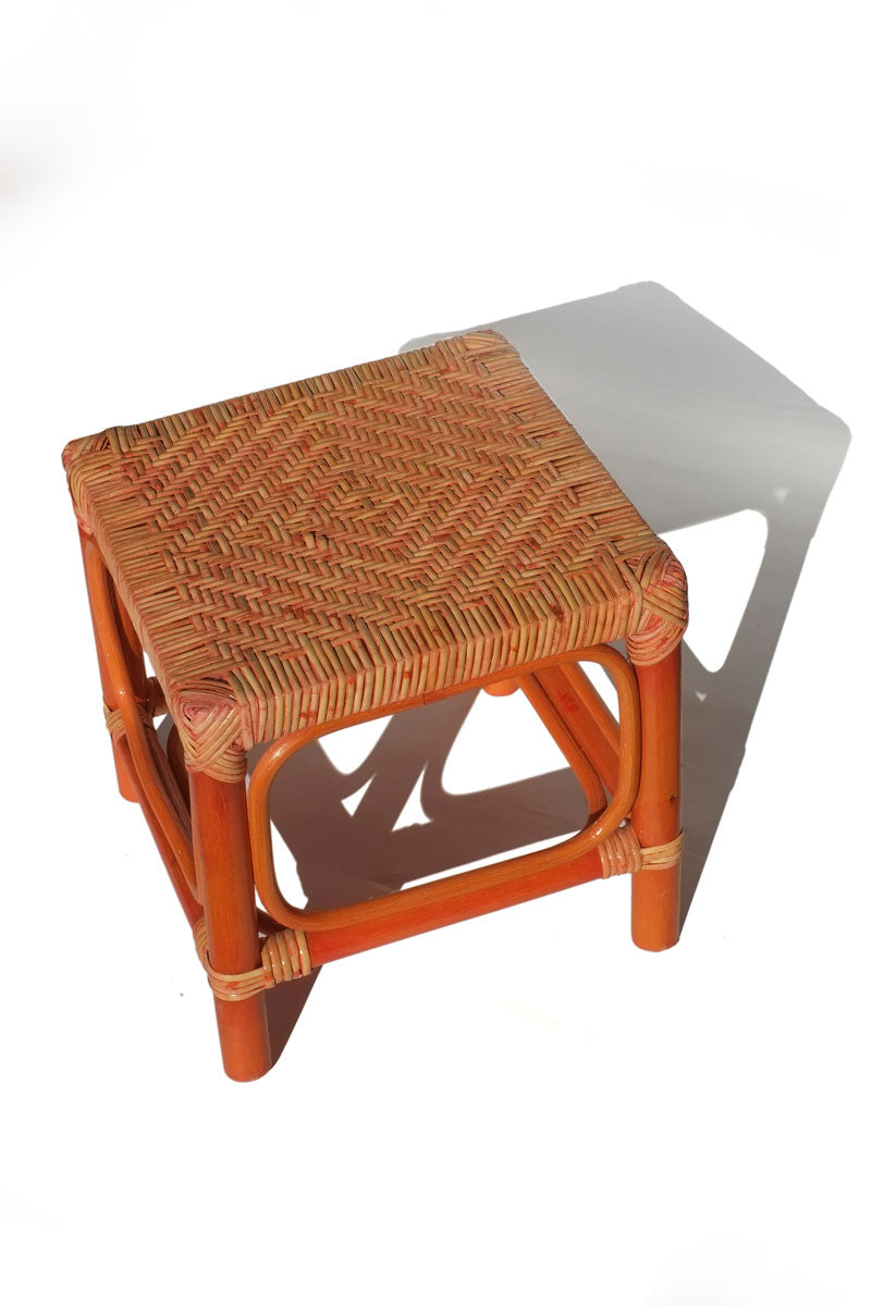 square rattan stool