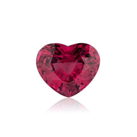 10.59-carat heart-shaped pinkish-red Mahenge spinel by Erica Courtney, The Courtney Collection.