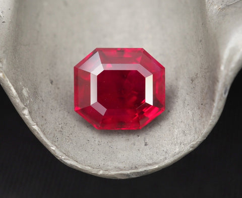 3.05-carat step-cut no-heat Burma ruby